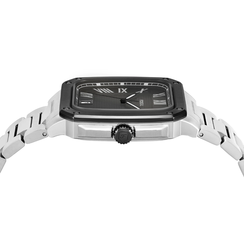 Fossil Men's Crosby Three-Hand Date Rectangular stainless steel Watch